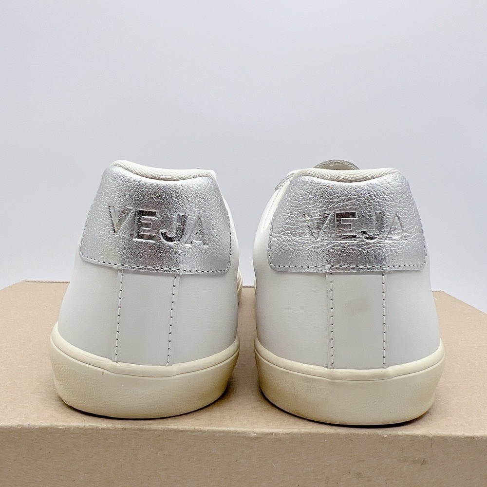 Veja Esplar Women's Fashion Sneakers White Silver Leather Lace Up EU 39 US 8 - Picture 7 of 12